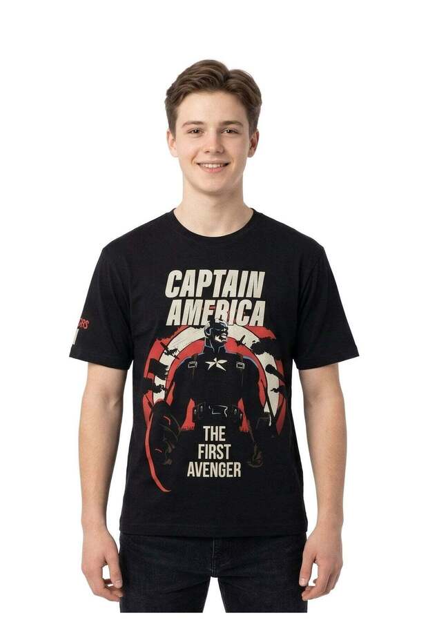 Men’s Captain America “The First Avenger” Graphic Printed T-Shirt