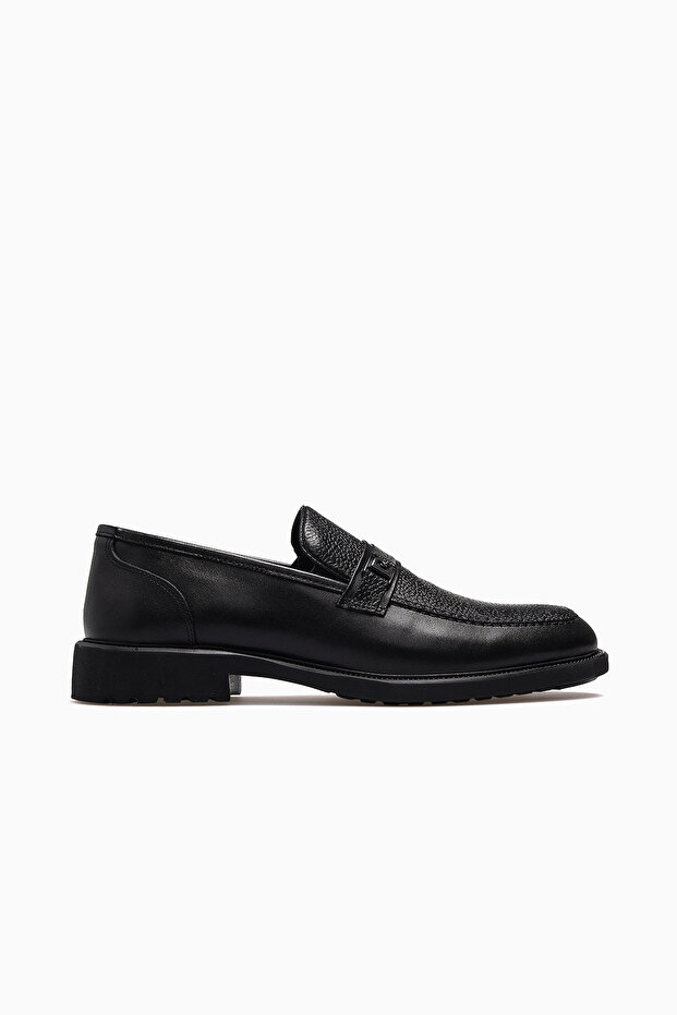 Men's Leather Comfort Classic Casual Shoes 26Y 702609 Black