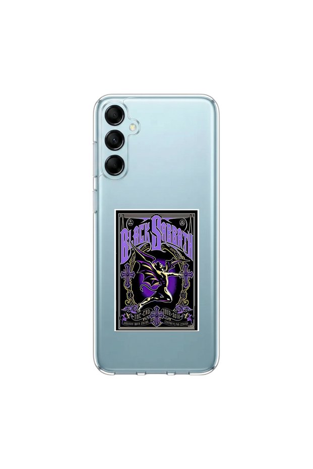 Samsung Galaxy M14 Compatible Metal 2 Design Transparent Case