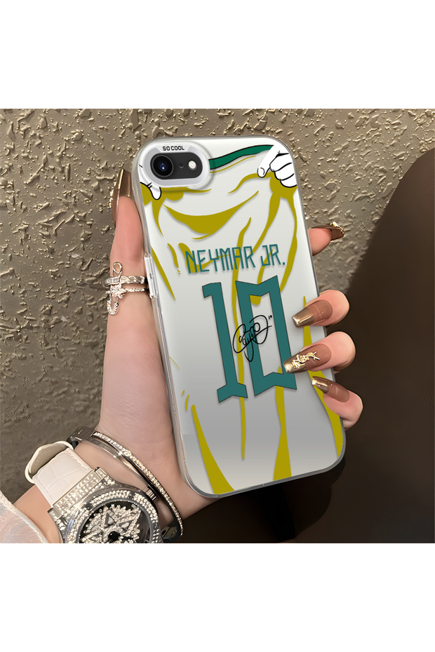 iPhone 7 Compatible Silicone Edge Hard Back Case Couple Phone Case with Neymar Pattern