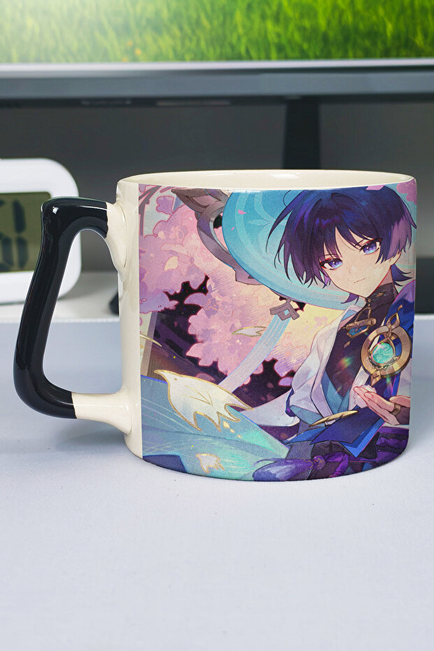 Wanderer Genshin Impact Printed Ceramic Luxury Mug (1 Piece) Special Black Handle Wave Handle V4D
