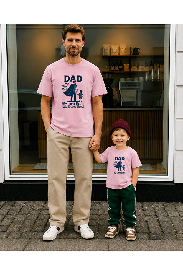 Father's Day Dad Son Combination T-Shirt Oversize 100% Cotton Printed T-Shirt (2 Pieces Must Be Ordered for Combination)