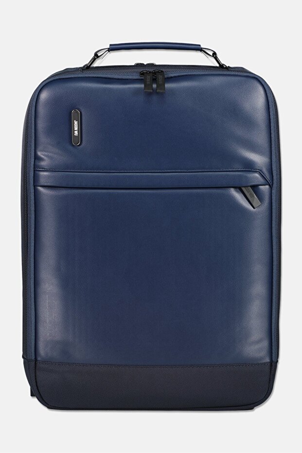 Men Brand Logo Backpack, Navy