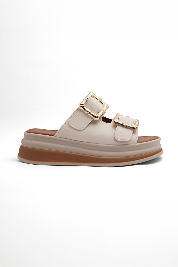 Smh 322 Double Buckle High-Sole Slippers
