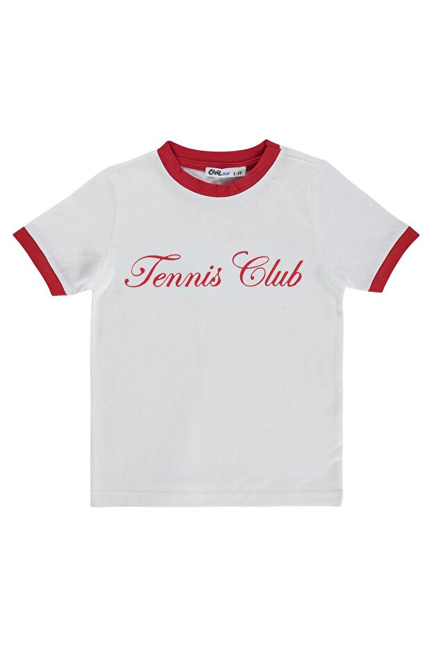 Tennis Club Printed T-Shirt for Ages 2-5 - Red