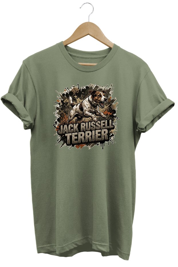 Unisex Jack Russell Printed T-Shirt - Premium Dogs Series Crew Neck Cotton T-Shirt