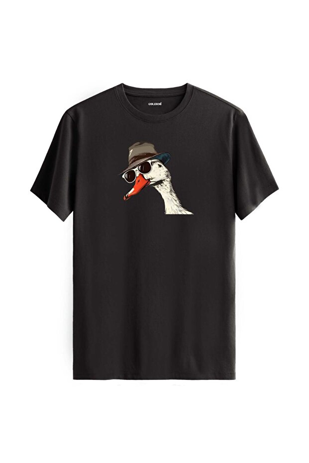 Hat and Sunglasses Swan Design T-Shirt