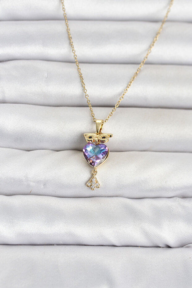 316L Steel Chain Gold Color Owl Model Women's Necklace -