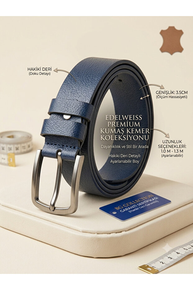 Elegance and Durability Combined: Fabric Belt 100% Genuine Leather, Special Craftsmanship" Leather Belt