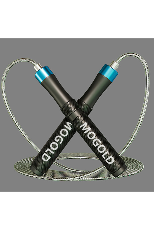 T16-Black MOGOLD Professional Speed Jump Rope with Metal Handles, High-speed Bearings & Zero Jamming