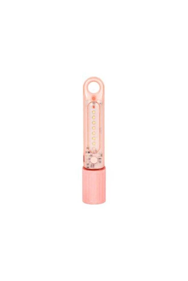 Rechargeable Zoom Flashlight EPSL231, Super Bright LED Torch with Transparent RGB & Fluorescent Shell, Type-C Charging, Zoom Function, Portable Emergency Torch, Pink