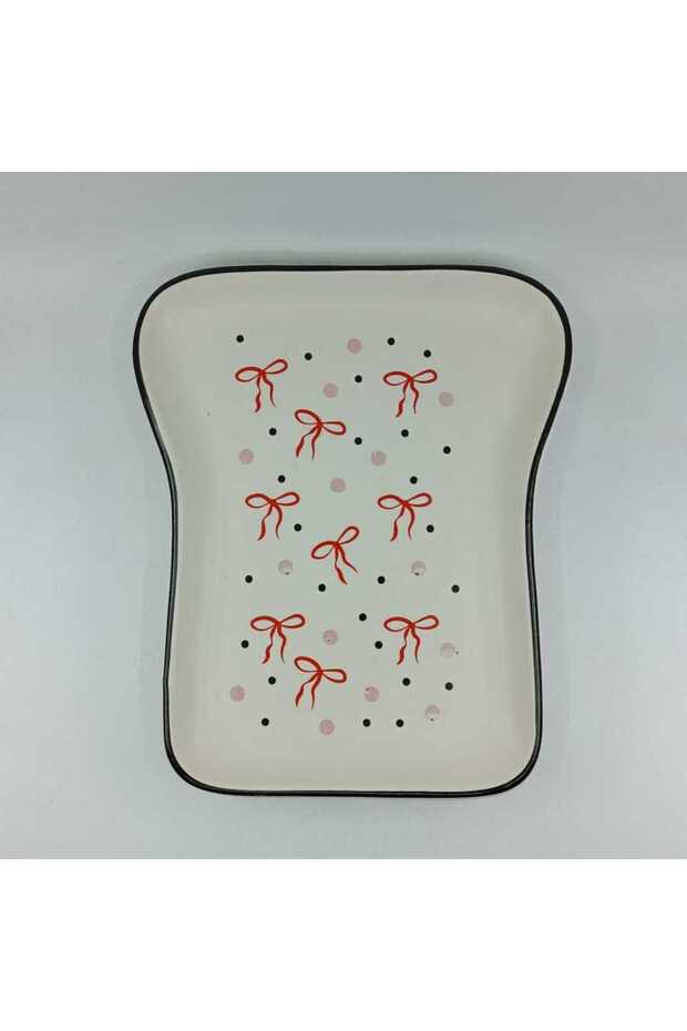 Nazar Boncuğu & Hamsa Design Toast Plate - Breakfast Presentation Plate