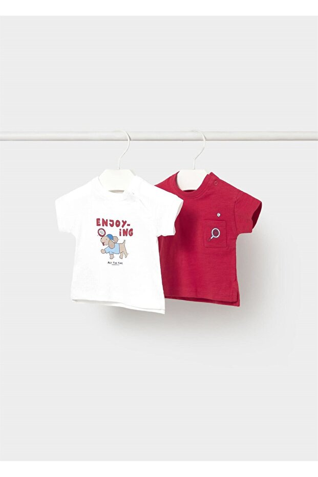 Baby 2-Piece Printed T-Shirt Set Red 1074
