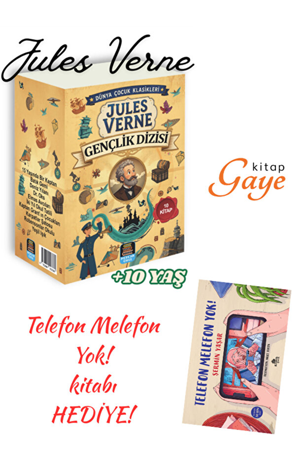 Jules Verne Gençlik Dizisi (10 Kitap) ve Telefon Melefon Yok (HEDİYE) 2'li SET