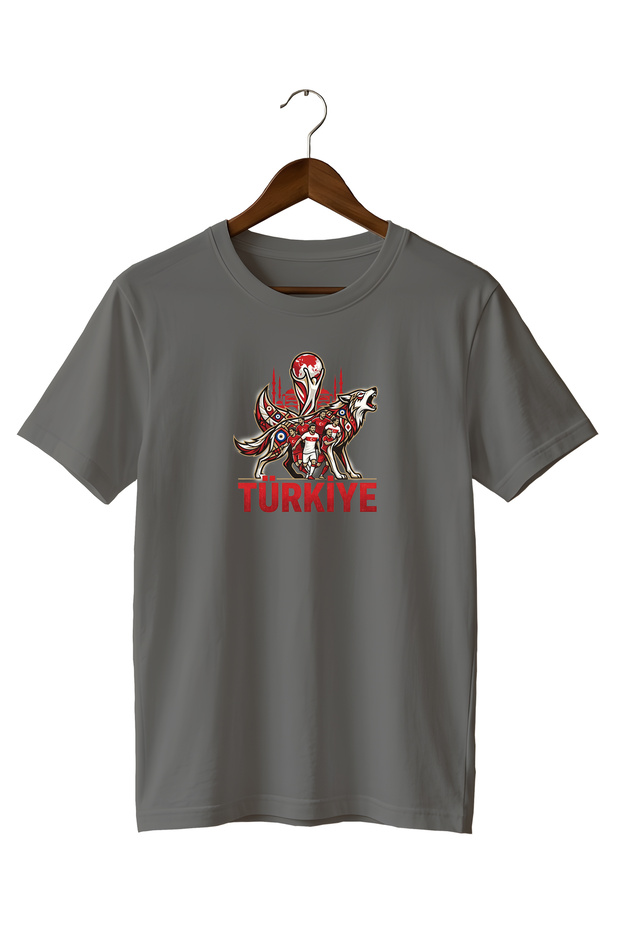 Bozkurt T-Shirt Printed Regular Tshirt with Turkish Flag Fan Product