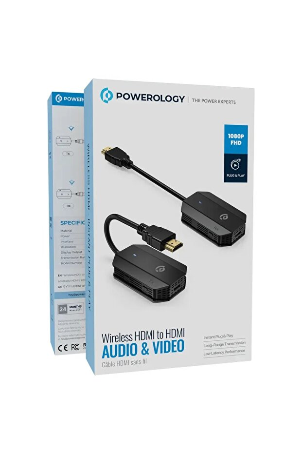 Wireless HDMI To HDMI Audio & Video Black
