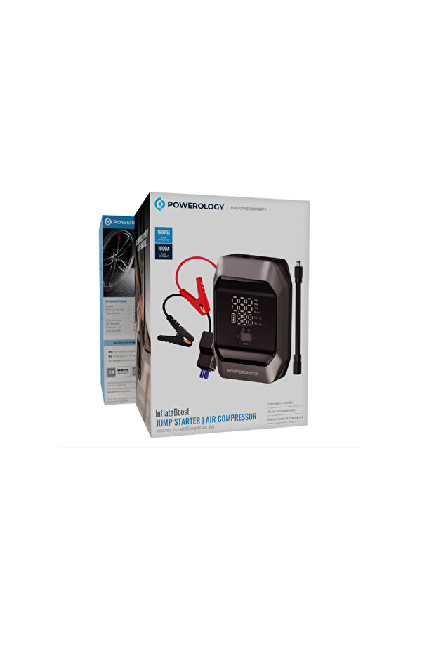 InflateBoost Jump Starter Air Compressor Black