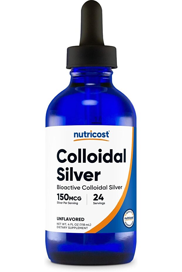 Colloidal Silver 4oz 30PPM - Cobalt Blue Glass Bottles, Bio-Active Colloidal Silver