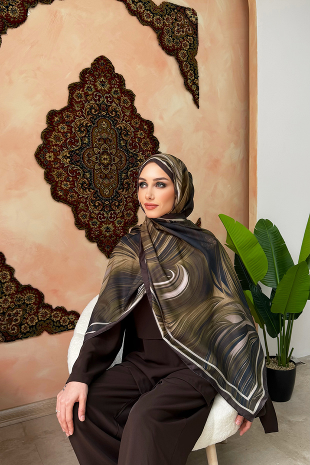 شال أكوا ناعم منقوش من أهنك