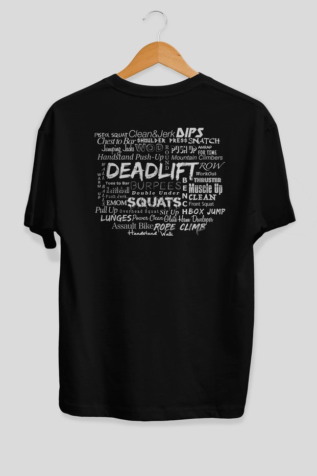 Deadlift Oversize Back Printed Black T-Shirt 100% Cotton Streetwear Premium Comfort Fit