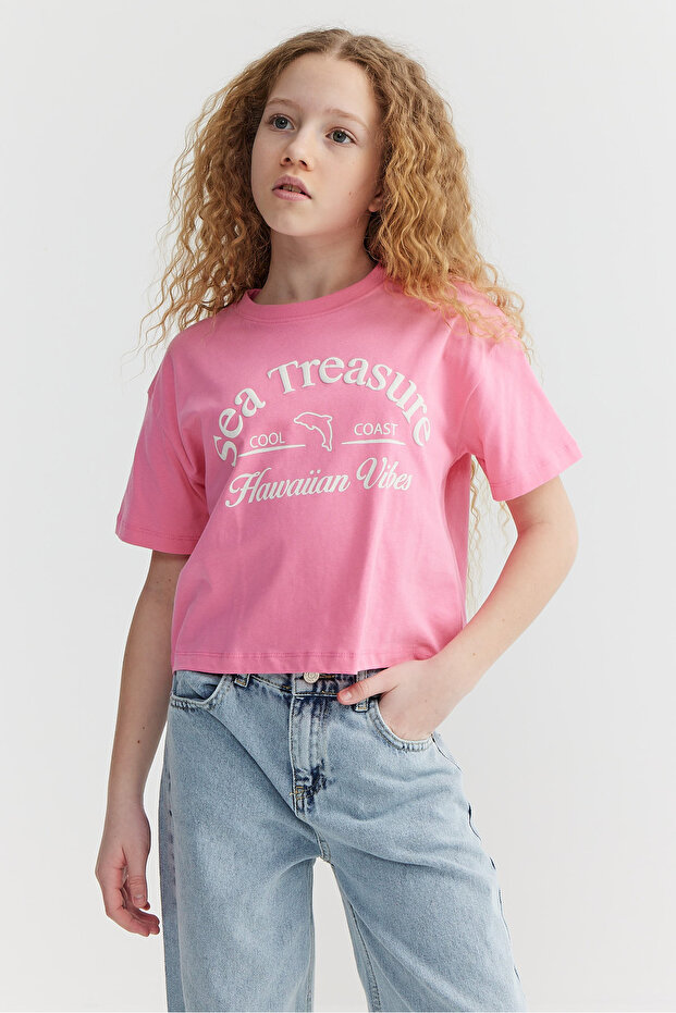 Girl's Printed Basic T-Shirt
