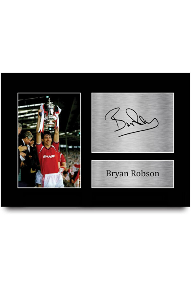 Bryan Robson Gift Signed A4 Printed Autograph Gifts Photo Display