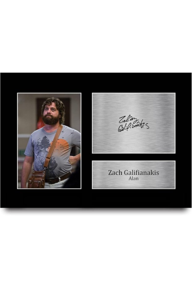 A4 Zach Galifianakis The Hangover Alan Gifts Printed Signed Autograph Picture for Movie Memorabilia Fans