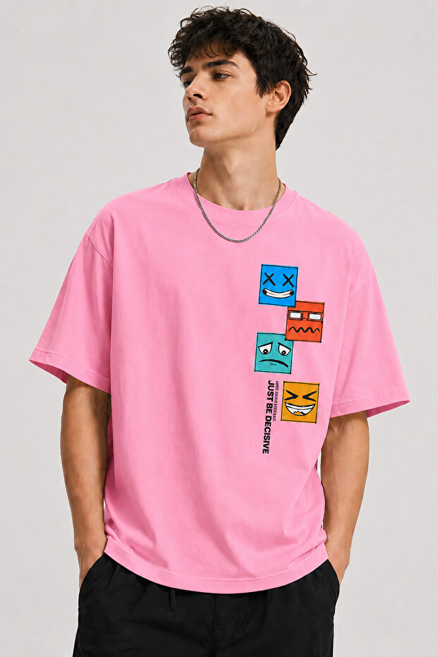 Just Be Decisive Graphic Printed Unisex Oversize T-Shirt – Cotton Crew Neck Casual T-Shirt