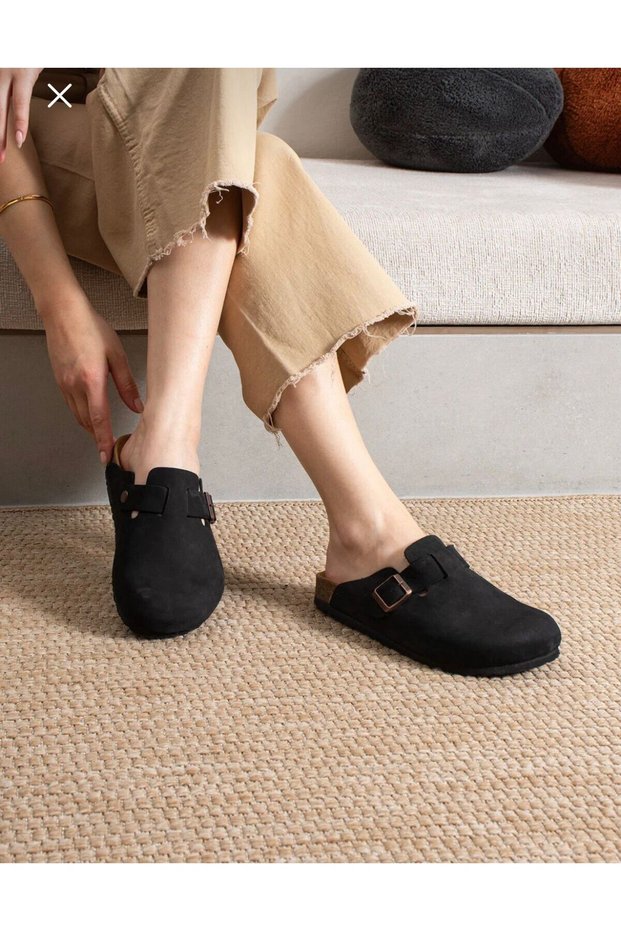 Unisex Leather Slippers with Natural Cork Sole, Anatomical Arch Support, Special Design