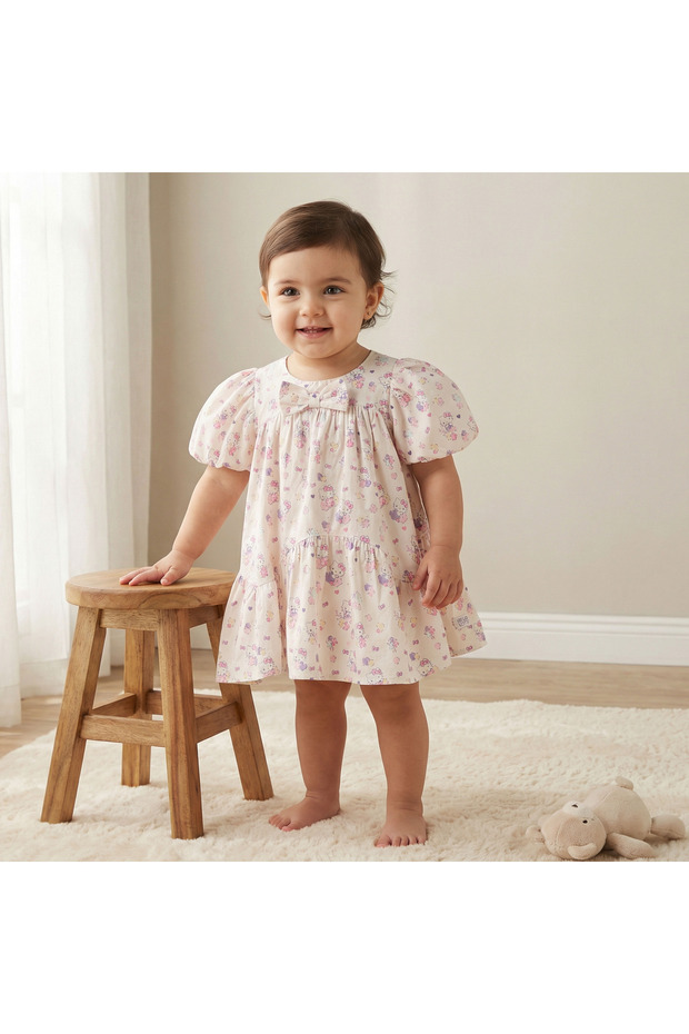 Round Neck Short Sleeve Dress with Bloomers