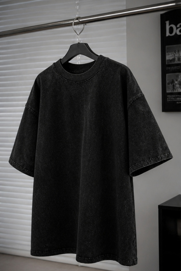 Modex Washed Oversize Unisex T-Shirt Washed Vintage Street Style Street Fashion Cotton Comfortable Fit Daily Wear T-Shirt