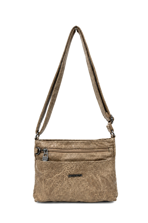 Women's 5-Compartment Faux Leather Adjustable Crossbody Bag Si-04