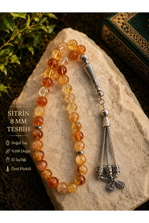 Father's Day Citrine Prayer Beads 33 Pieces 8 mm