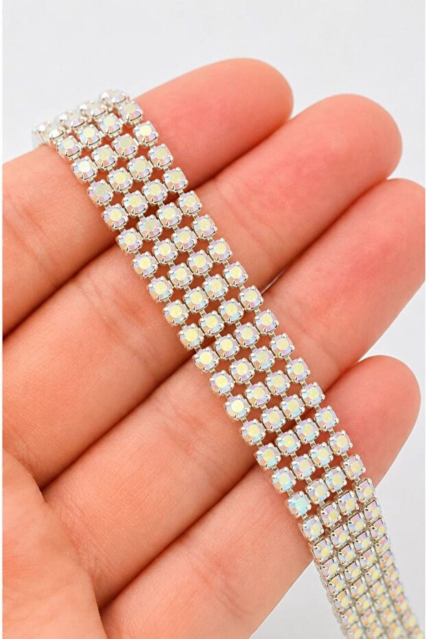 4-Row Crystal Stone Strip