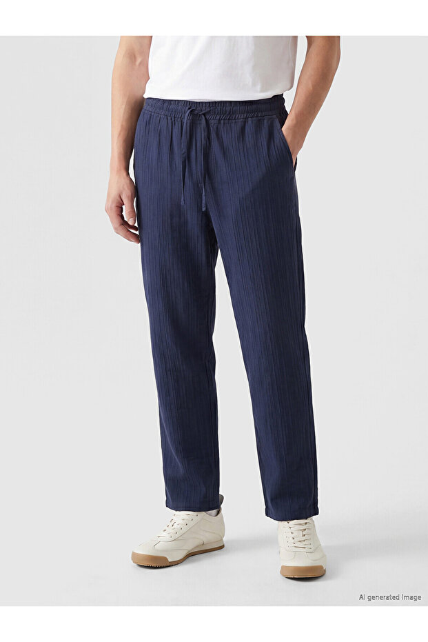 Nevavm Regular Fit Textured Men's Trousers with Difference