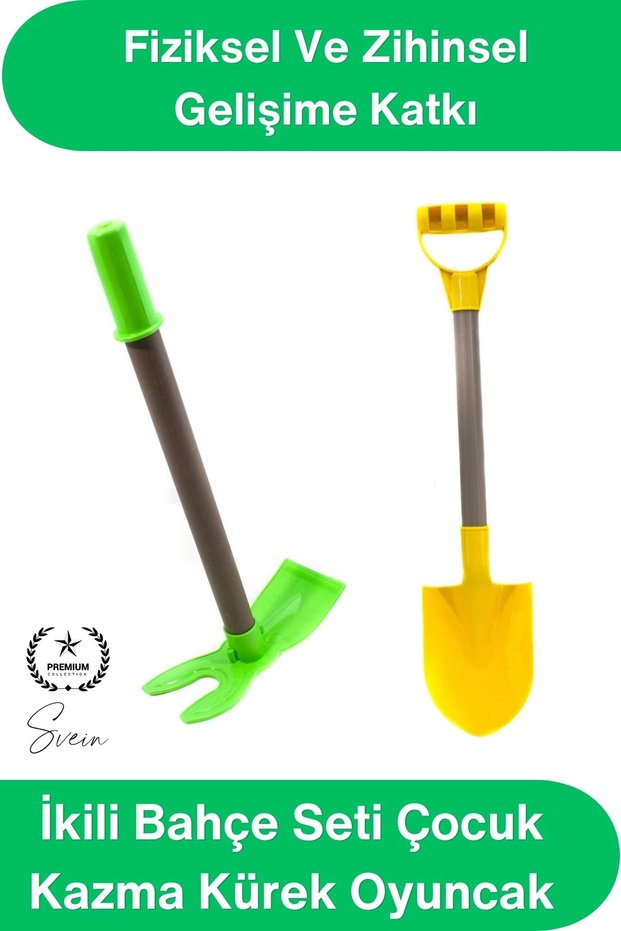 # Digging Shovel Double Garden Set Children's Digging Shovel Toy Sand Beach Soil Gardening Play Set Durable Plastic Ergonomic Handle 50 cm 2-Headed Hoe Picnic Outdoor Activity Educational Developmental Tool