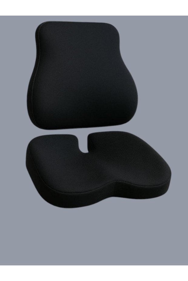 New Generation Visco Orthopedic Ergonomic Set of 2 for Office, Home and Car, It Preserves the Natural Curvature of the Spine and Promotes Upright Posture.