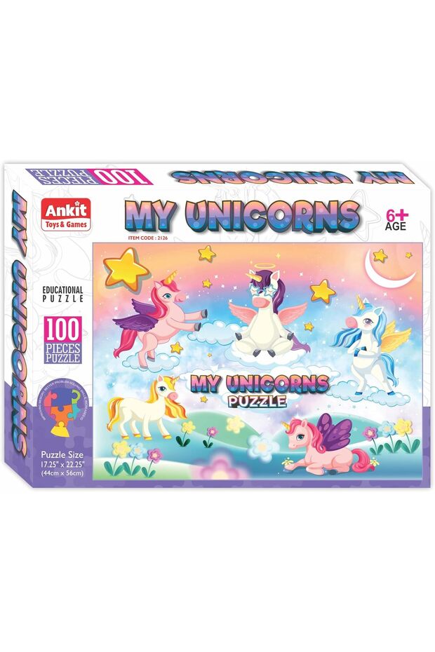 My Unicorn Puzzles 100 Pieces for Family and Kids