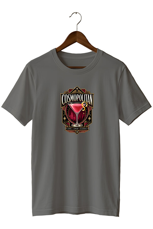 Cosmopolitan Cocktail Unisex Cocktail Printed Regular Fit Crew Neck T-Shirt