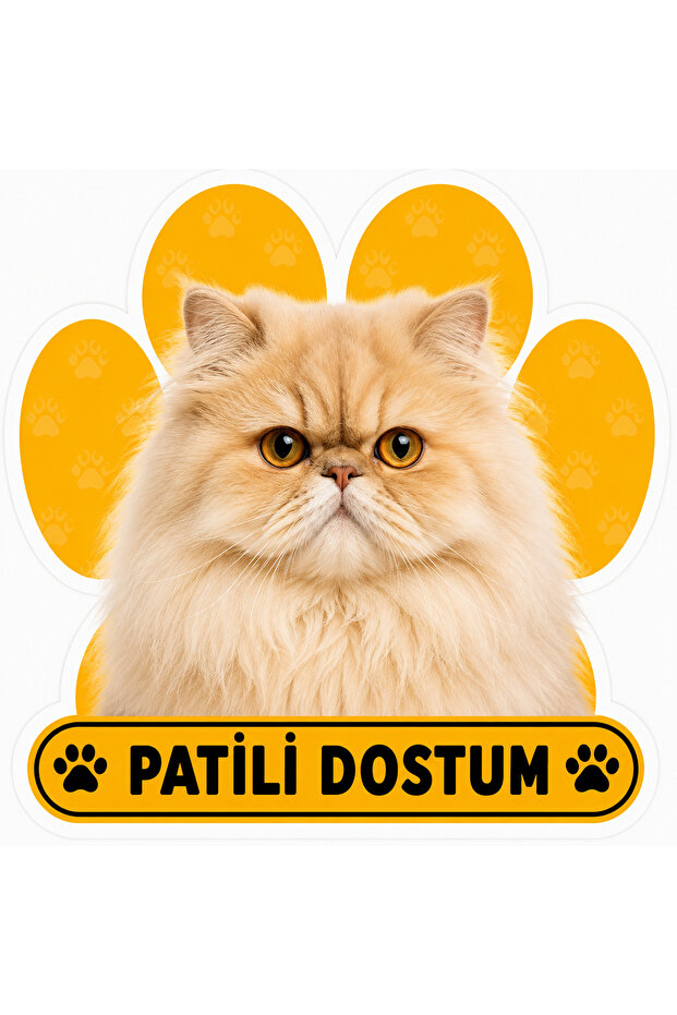 Pawed Friend Persian Cat Sticker | 15X15 cm Self-Adhesive Foil
