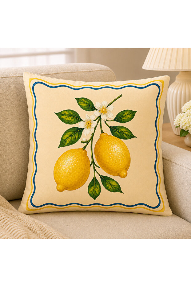Lemon Modern Pillow Cushion 43X43 cm Fiber-Filled Pillow