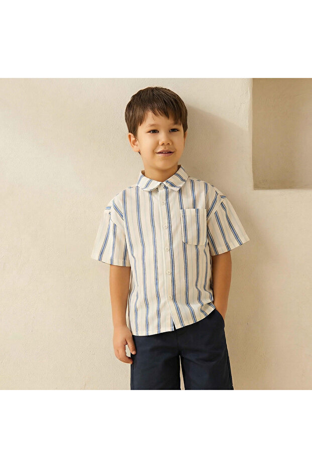 Short Sleeve Shirt with Stripes