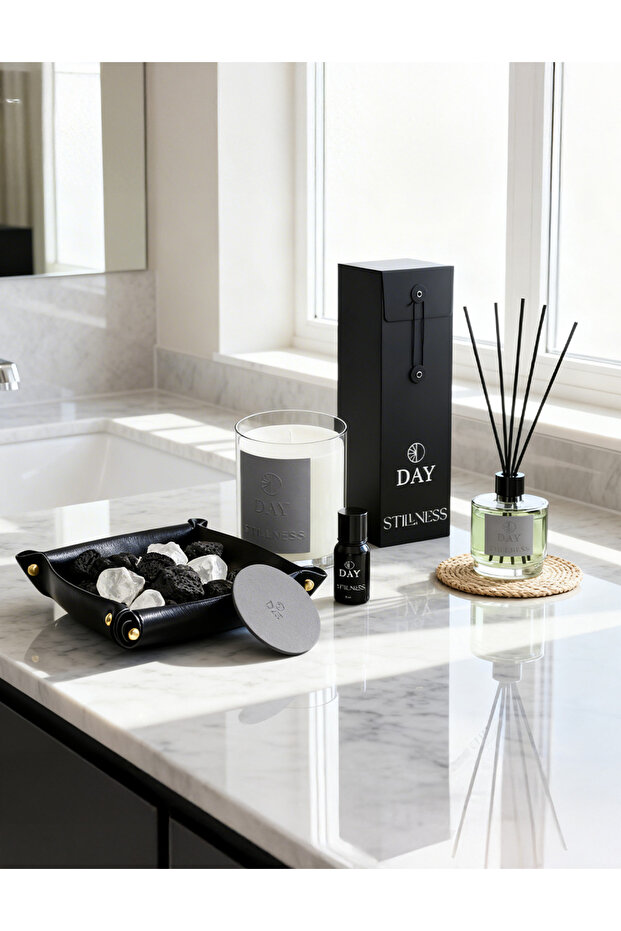 Stillness Collection Set | Reed Diffuser + Crystal Stone + Scented Candle |