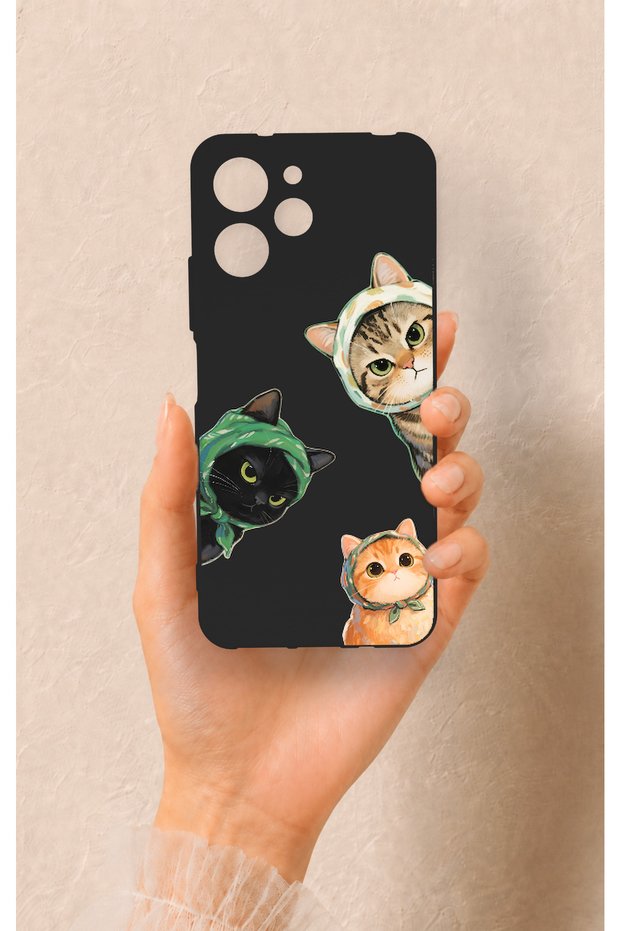 Redmi 12 Compatible Cat Team Patterned Silicone Case
