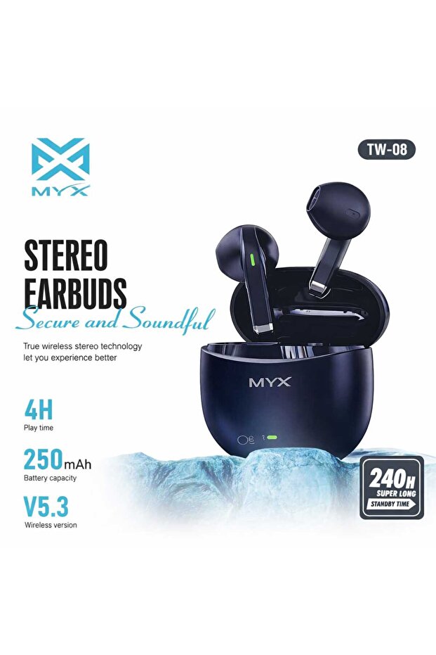 TW-08 Wireless Earbuds Bluetooth 5.3 Stereo Sound 4H Play