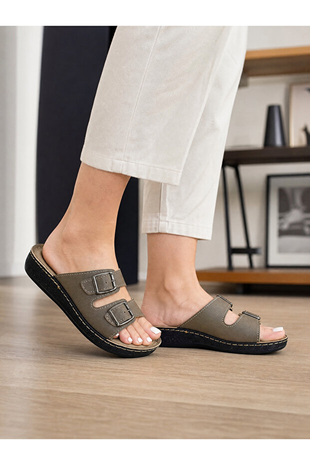 Women's Adjustable Orthopedic Light Sole Double Buckle Slippers