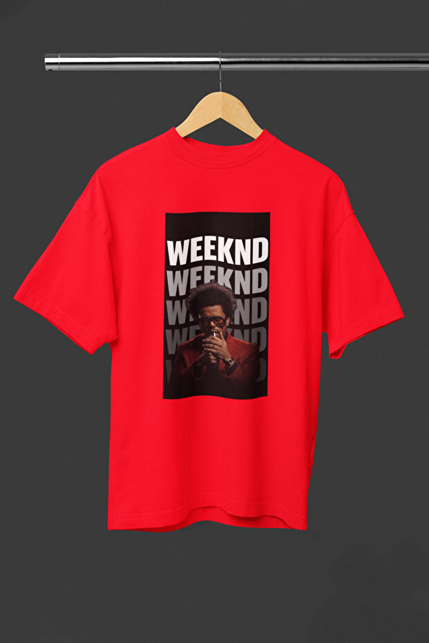 Weeknd Printed Crewneck Cotton Oversize Fit Unisex Short Sleeve T-Shirt