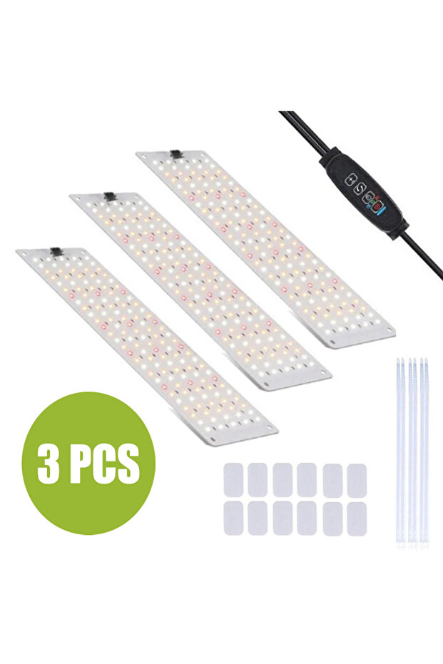 EU 3pcs LED Panel Grow Light 135-570 Beads Led 20W Full Spectrum Ultra-thin Board Dimmable Timer Cab