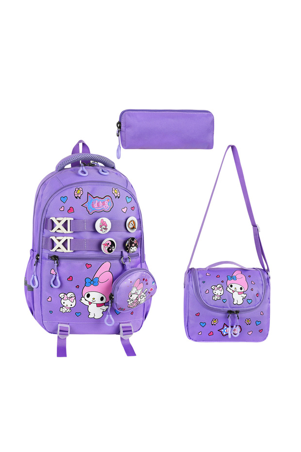 My Melody Character Set of 3 Primary School Bag, Thermal Lunch Bag and Pencil Case Set