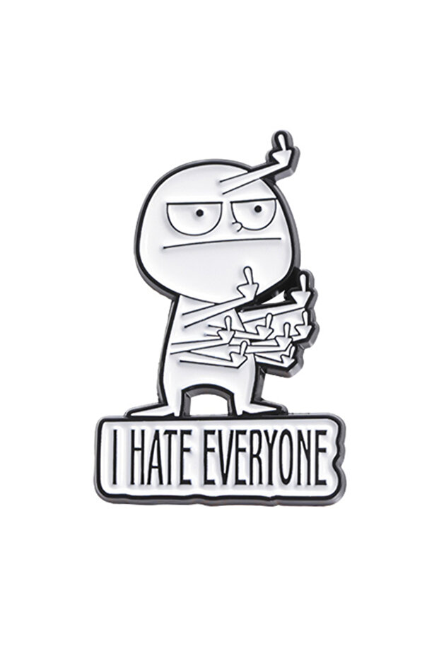 Style 5 Funny Finger Gesture Enamel Pin Skeleton Hand RAD Hand Heart Gesture Middle Finger Sign Lang